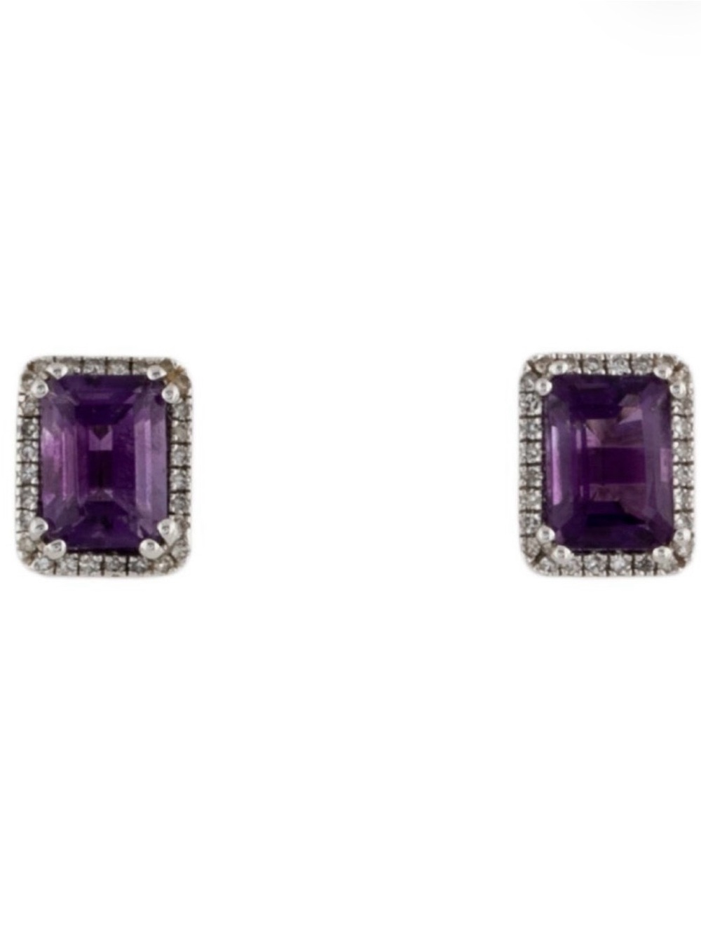 Amethyst Halo Stud Earrings